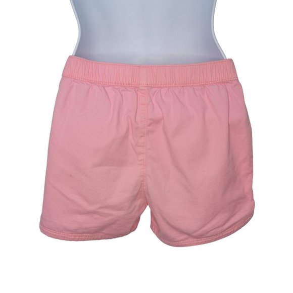 The Children's Place Girl's Denim Shortie Short Solid Pink front flat Size 10 - Picture 2 of 5